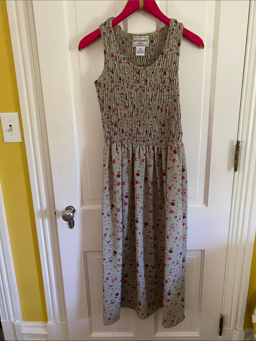 karin stevens Green Maxi Dress with Pink Floral Print